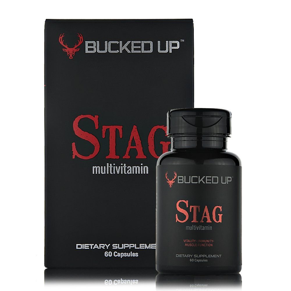 Bucked Up Stag Multivitamin cápsulas: apoyo diario de energía y vitalidad.
