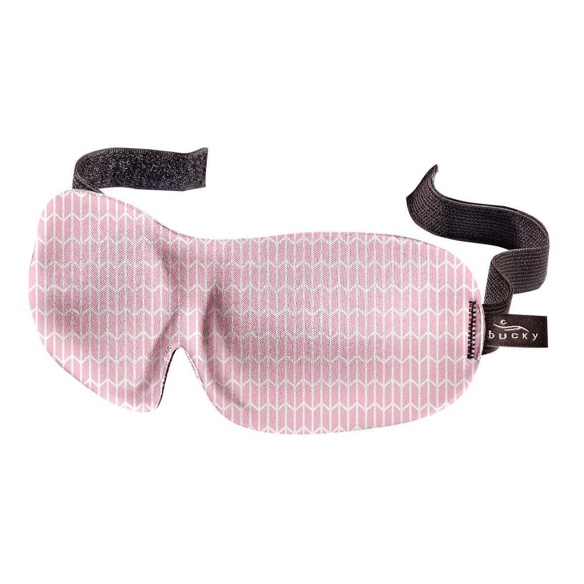 Bucky 40 Blinks: máscara ocular sin presión en rosa chevron para dormir y viajar