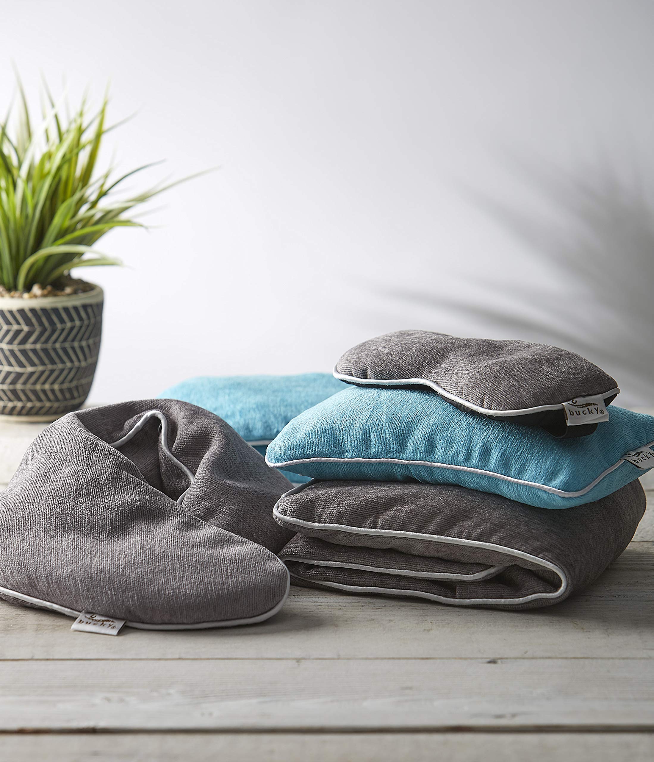bucky chenille gris, funda lavable y extraíble para uso repetido.