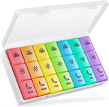 BUG HULL Organizador de pastillas 3 veces al día para tomar en la mañana y la tarde