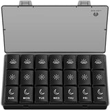 BUG HULL organizador semanal de pastillas, 3 dosis al día, ideal para viajes.