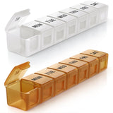 BUG HULL organizador semanal de pastillas, frente, gran capacidad para múltiples dosis.