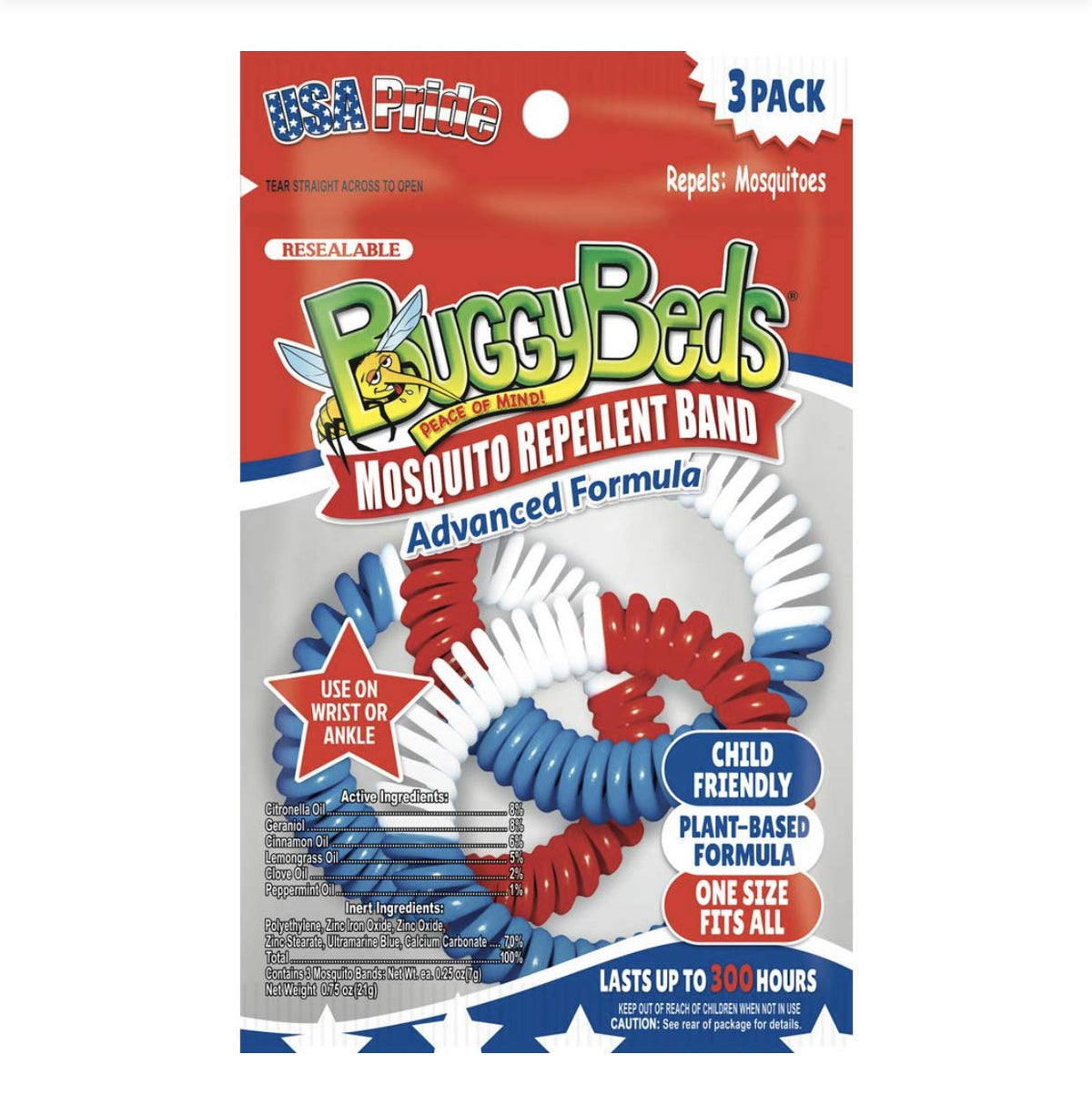 Pulsera BuggyBands repelente de mosquitos para camping al aire libre