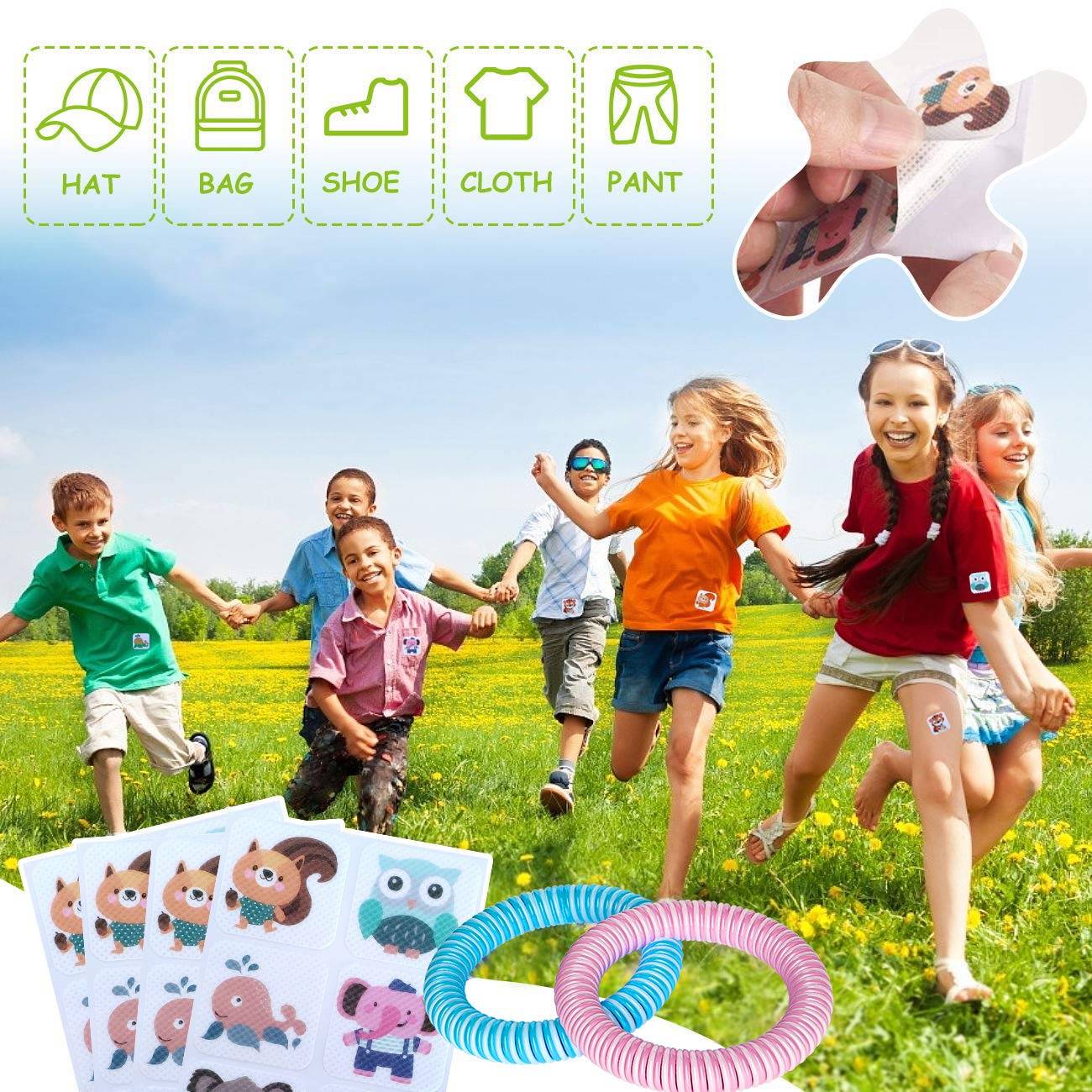 BuggyBands pulseras antimosquitos dos-paquetes para uso cómodo en camping