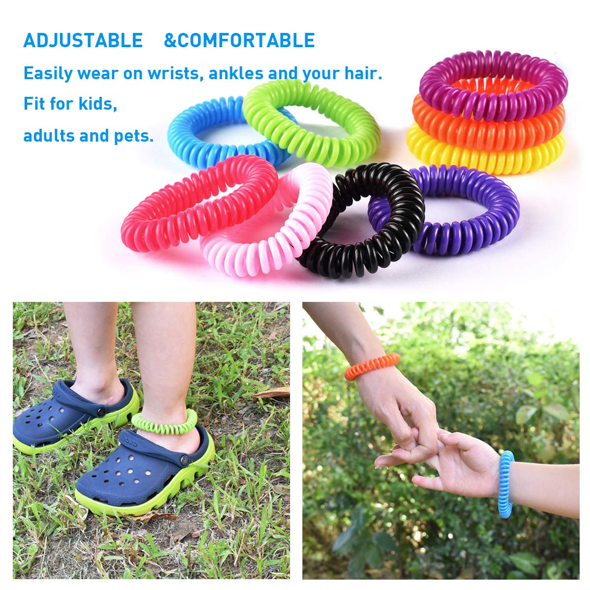 Pulsera impermeable BuggyBands ideal para uso en cualquier clima.