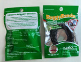 Pulseras BuggyBands resistentes al agua para actividades húmedas.