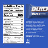 BUILT Bar Puff textura sedosa: snack proteico ideal para merienda rápida.