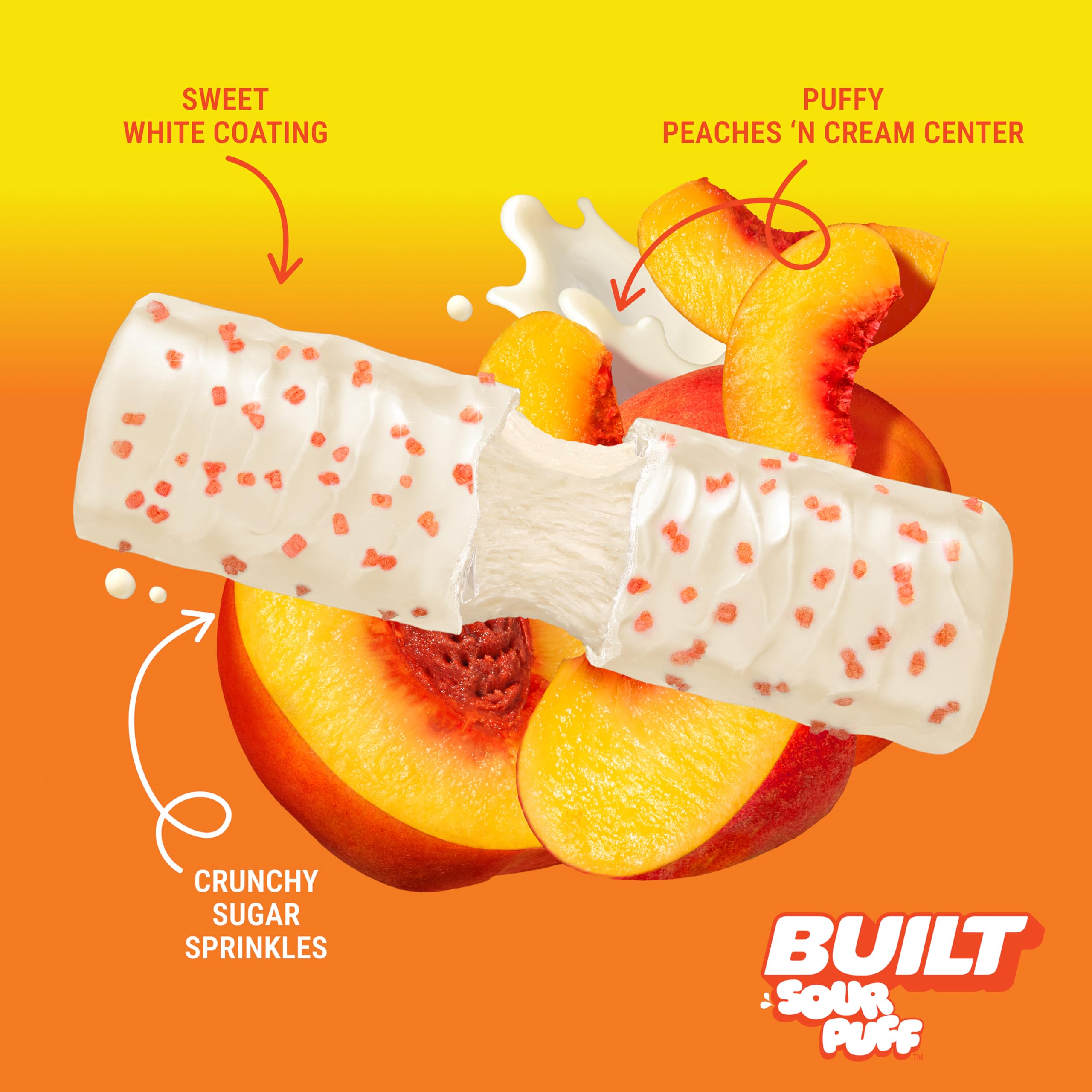 Built Bar Sour Puff recubrimiento dulce para un bocado intenso
