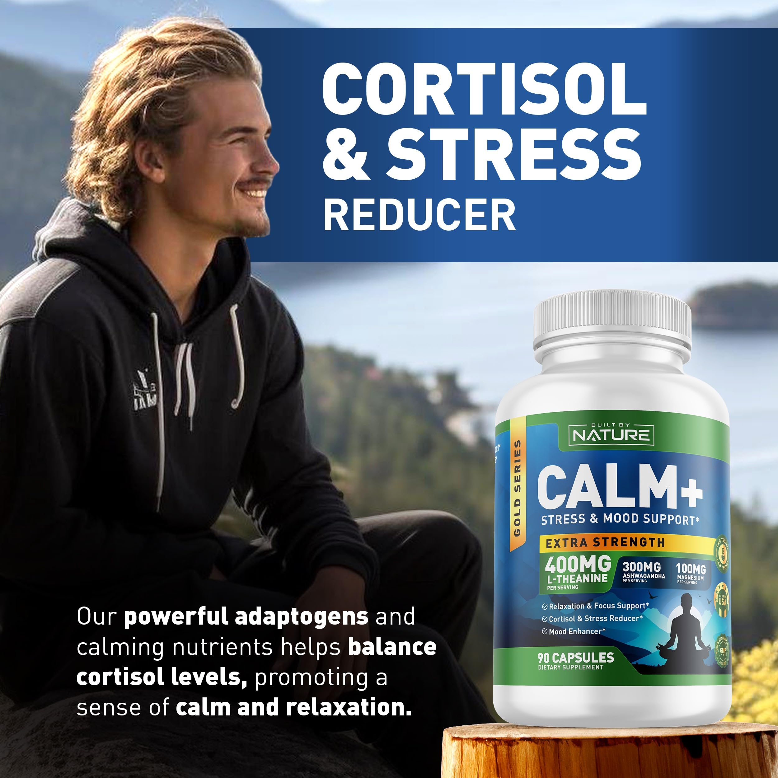Built by Nature Calm+ cápsulas en mano sugieren consumo cómodo