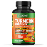 Built by Nature, frente del bote de cúrcuma con curcuminoides de alta potencia para uso diario