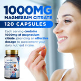 Built By Nature Magnesio Citrato 1000mg detalle cápsula, promueve relajación.
