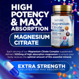 Built By Nature Magnesio Citrato 1000mg dosis, apoya la función muscular y nerviosa.