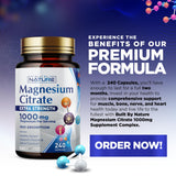 Built by Nature Magnesio Citrato 1000mg ingredientes de alta calidad.