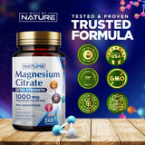 Built by Nature Magnesio Citrato 1000mg sin gluten para diversas dietas.
