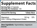 Built by Nature Magnesio Citrato 1000mg apto para dietas veganas.