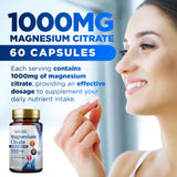 Etiqueta vegana de Built By Nature magnesio citrato 1000mg.