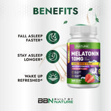 Built by Nature Melatonina 10 mg, formato adulto: alternativa a cápsulas grandes.