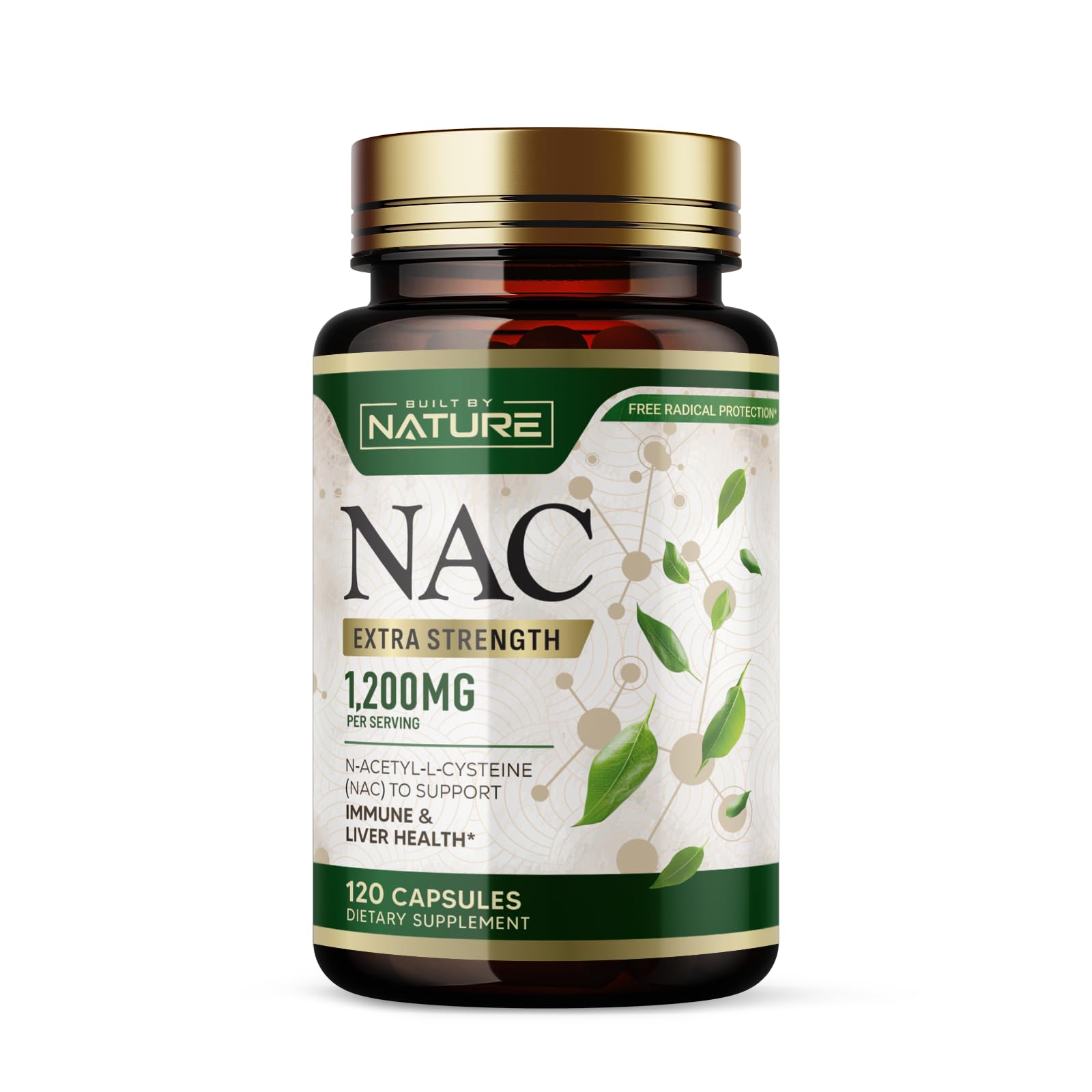 Built by Nature NAC, bote 1200mg, apoya el sistema inmune.