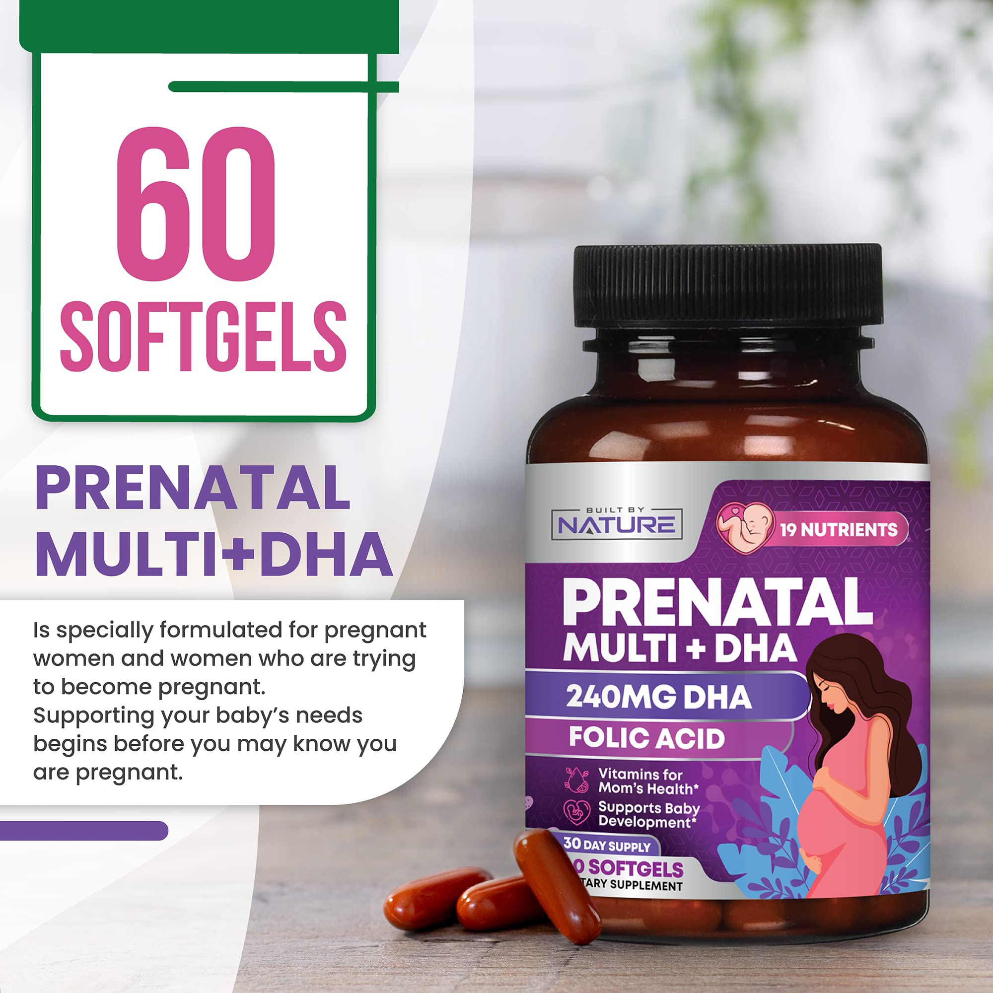 Built by Nature Prenatal: DHA para desarrollo cerebral