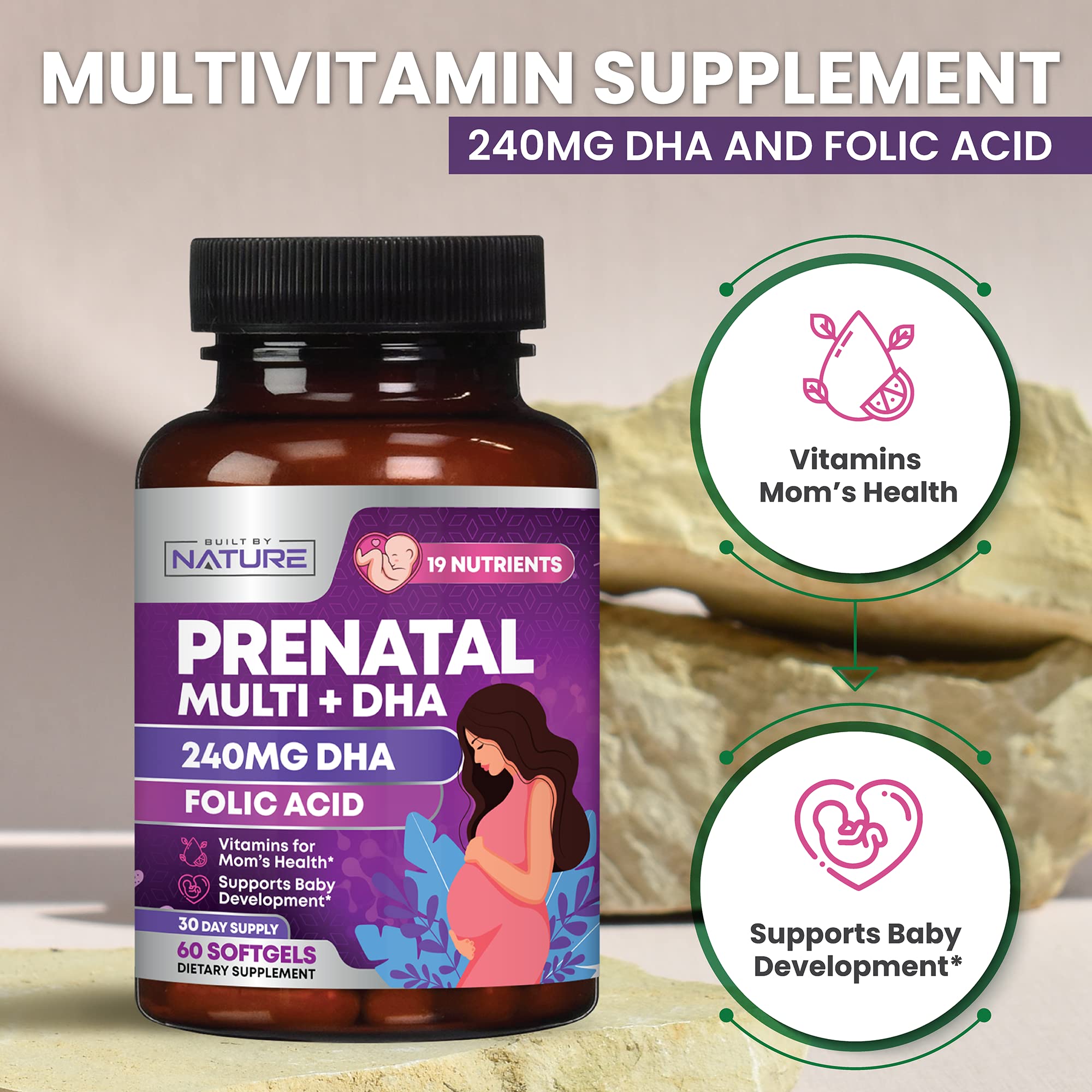 Built by Nature Prenatal: uso diario para apoyo durante el embarazo
