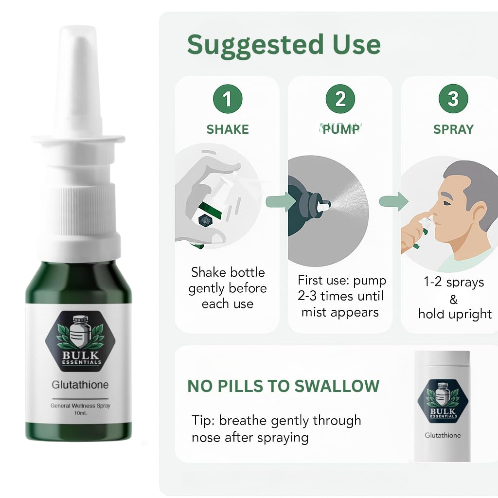Textura del frasco de Bulk Essentials Glutathione Spray al tacto