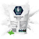 Bulk Essentials Magnesio Glicinato en polvo, envase; apoyo diario para relajación.