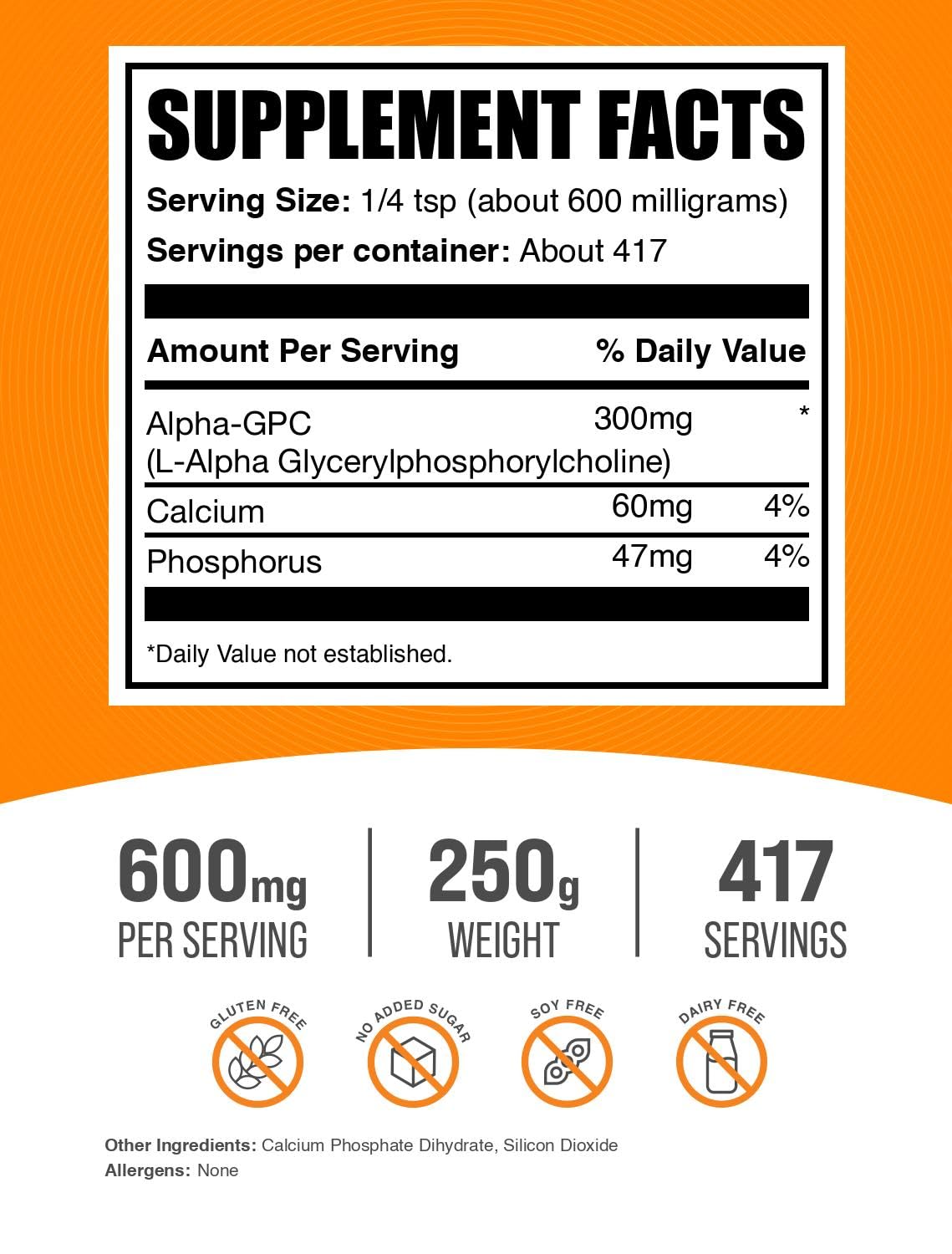 BulkSupplements Alpha GPC medidor para porciones precisas en batidos
