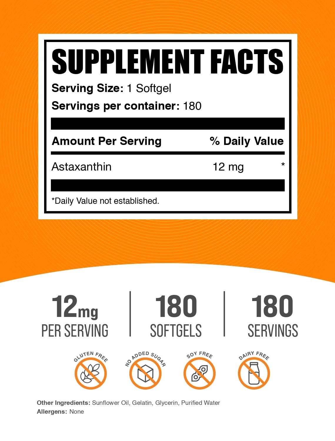 Cápsulas blandas de Astaxantina BulkSupplements para uso diario sencillo.