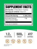 BulkSupplements carbon activado coco polvo textura fina para mezclas.