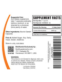 Creatina Monohidrato BulkSupplements, etiqueta libre de gluten para dietas sensibles.