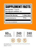 BulkSupplements fosfatidilserina cápsulas frasco-frente: toma diaria fácil.
