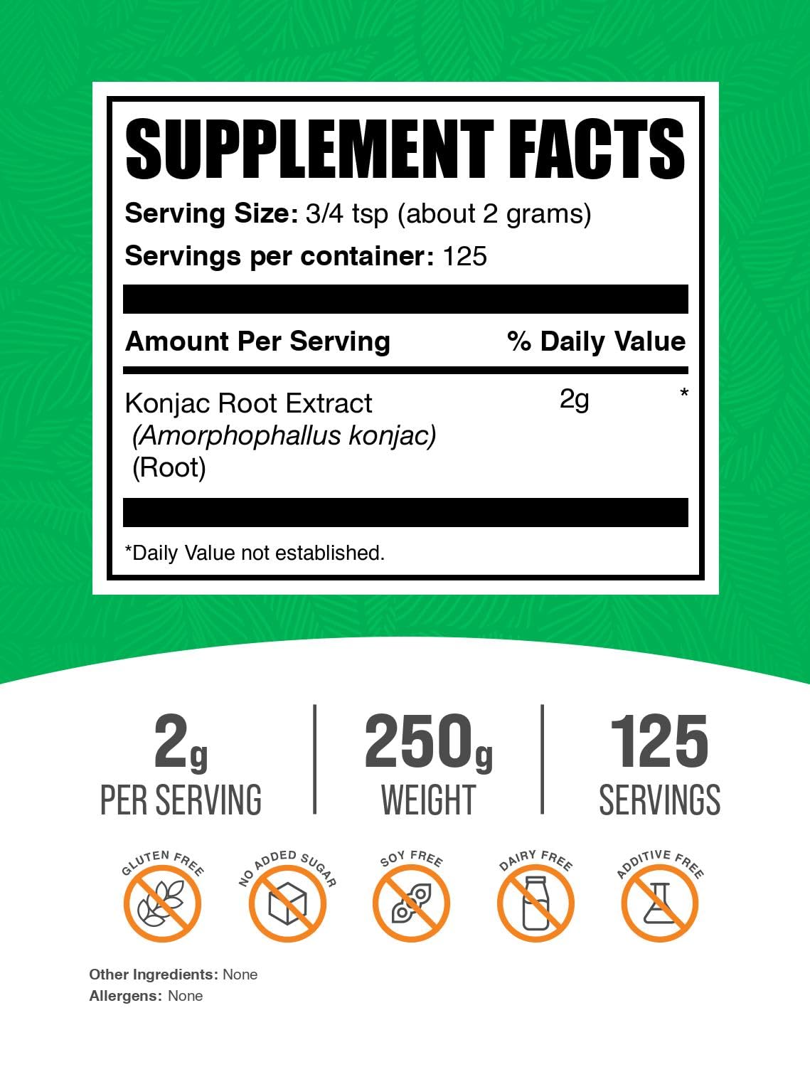 Glucomannan BulkSupplements sin gluten para estilo de vida activo