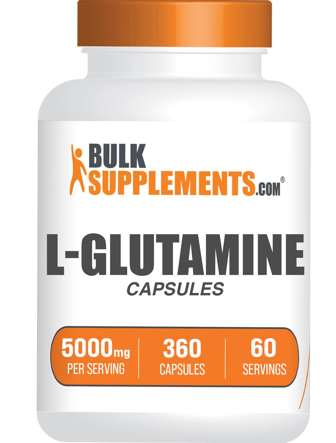 BulkSupplements L-Glutamina cápsulas frasco para bienestar diario