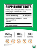 BulkSupplements Moringa Orgánico Polvo - cuchara de medición facilita dosis diaria.
