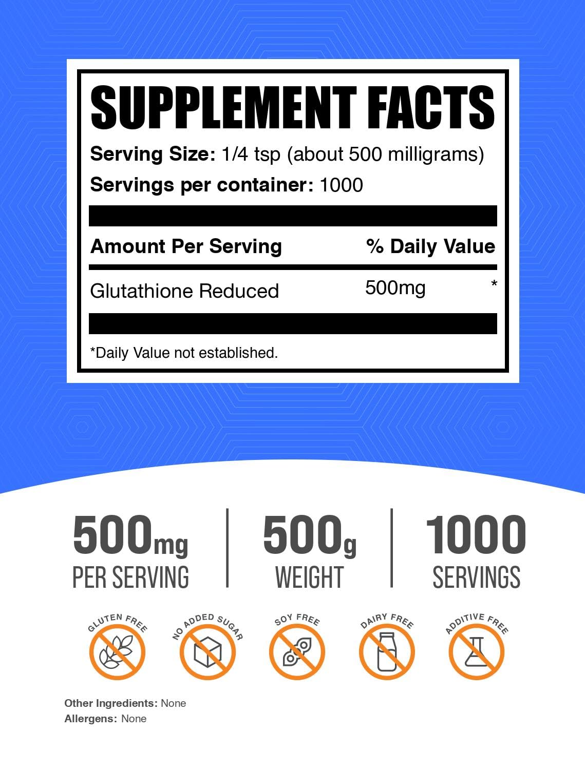BulkSupplements glutatión reducido polvo cuchara medidora para dosis precisas