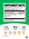 BulkSupplements Polvo de remolacha orgánico con cuchara medidora para dosis precisas