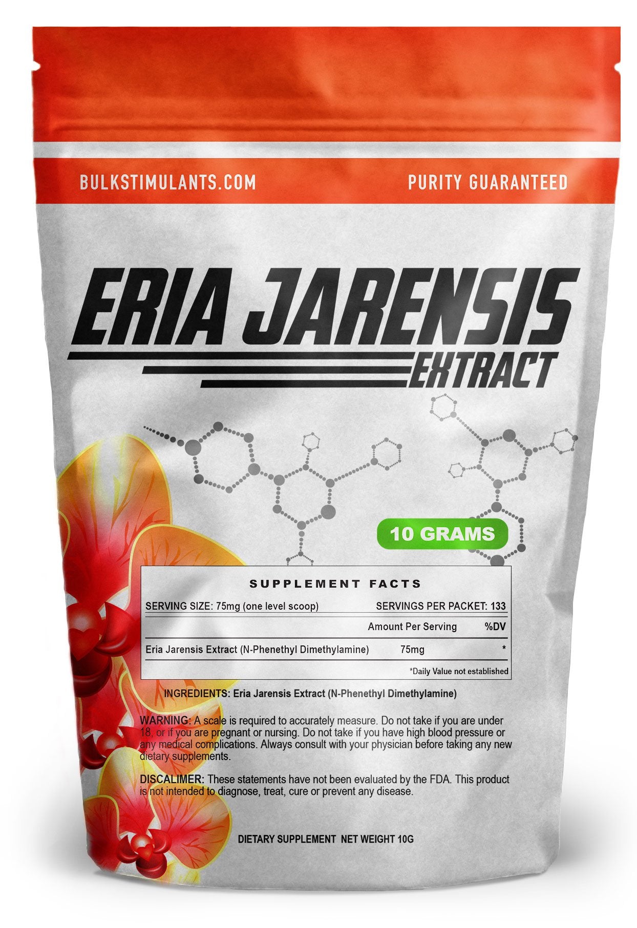 BulkStimulants ERIA JARENSIS con cuchara medidora incluida para controlar dosis