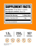 BulkSupplements Acetil L-Carnitina porcion 1,5 g, fácil de medir.