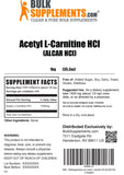 BulkSupplements Acetil-L-Carnitina Sin sabor, apta para distintas rutinas