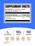 Polvo blanco de ácido ascórbico Bulksupplements para uso diario
