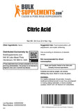 Polvo de ácido cítrico BulkSupplements para cocina, potenciando recetas y bebidas.