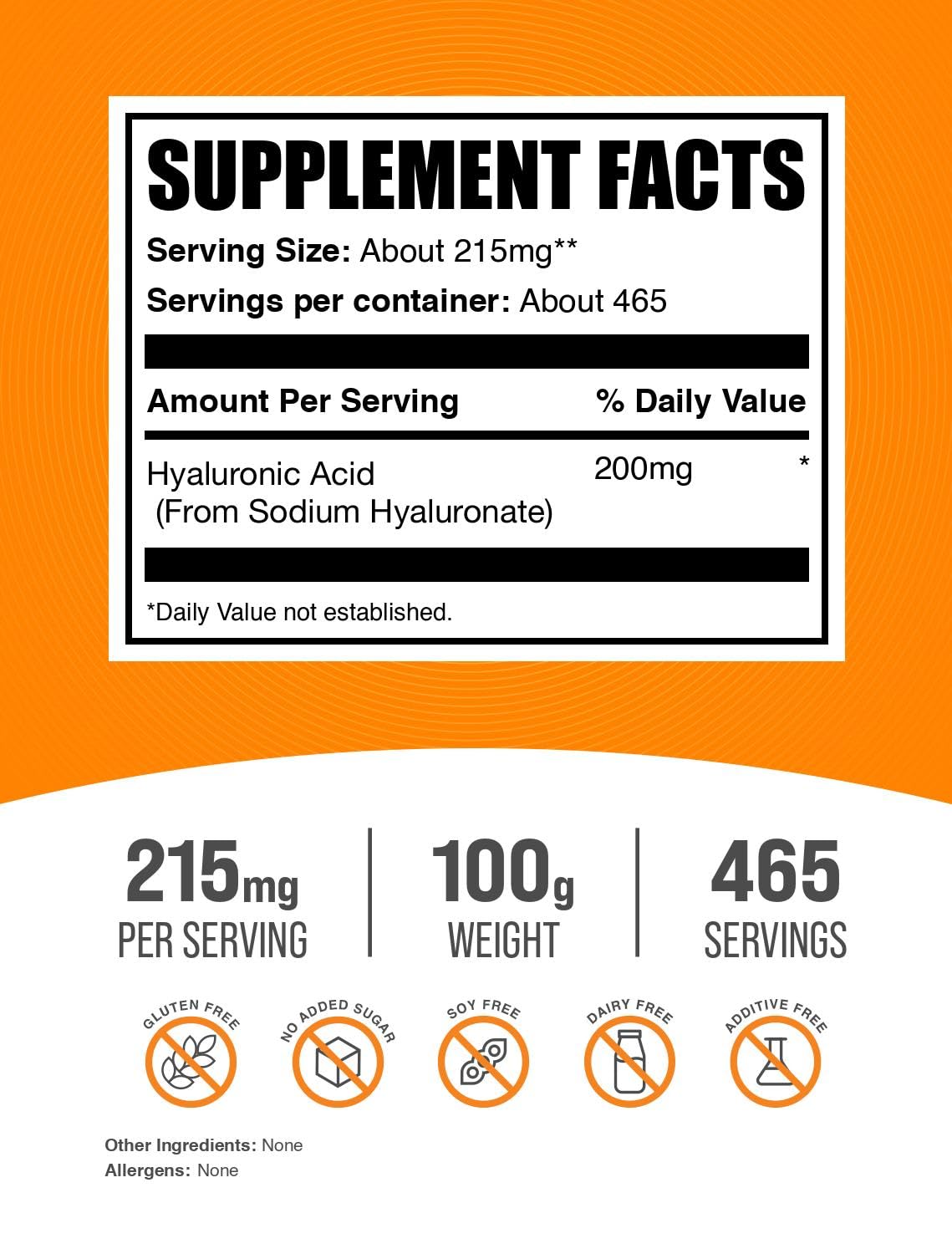 BulkSupplements acido hialuronico polvo mezclado en batido matutino para hidratación
