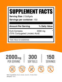 Bulksupplements CLA cápsulas en primer plano para rendimiento físico.