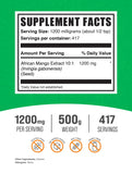 BulkSupplements extracto mango africano en polvo con cuchara para dosis diaria fácil