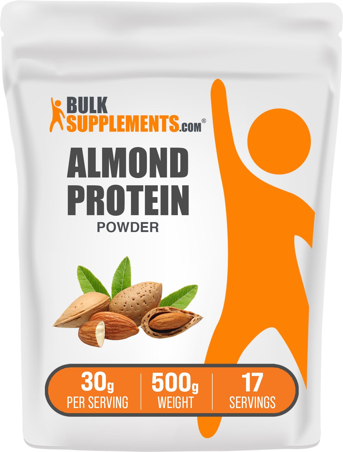 BulkSupplements Proteína de almendra en polvo para smoothies, apoyo a la energía diaria.