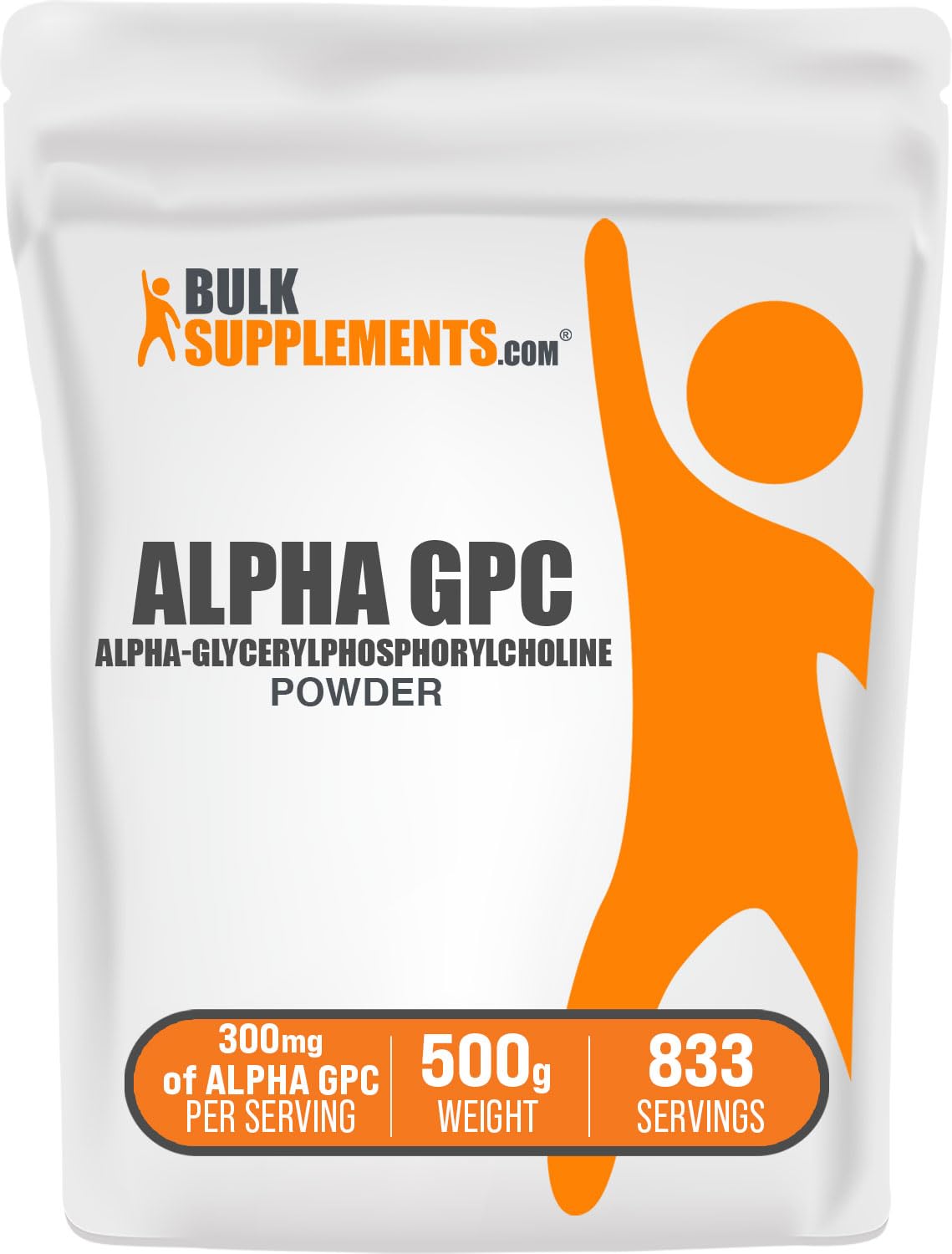 BulkSupplements Alpha GPC polvo seco para apoyar la rutina diaria.