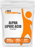 Bulksupplements Alpha Lipoic Acid powder, embalaje seguro para almacenamiento eficiente.