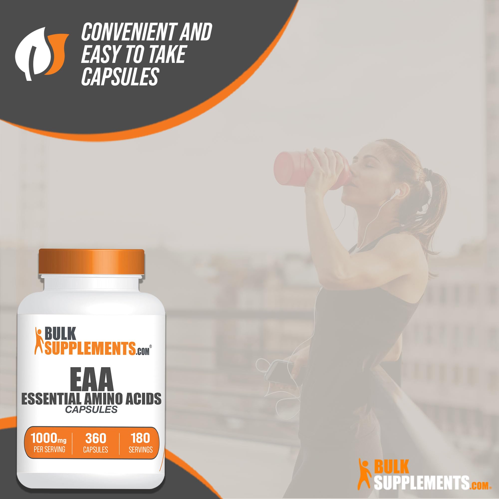 BulkSupplements EAAs cápsulas en bote de 360 para uso diario