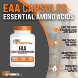 BulkSupplements EAAs cápsulas dosis de 1000 mg por porcion para rendimiento sostenido