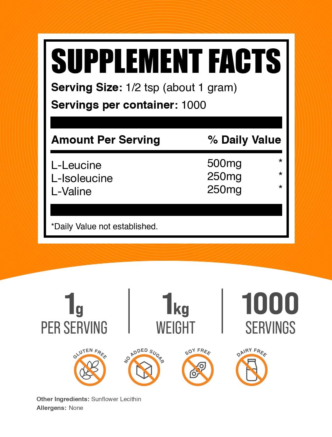 BulkSupplements BCAA en dosificador destaca la dosificación fácil para cada sesión.